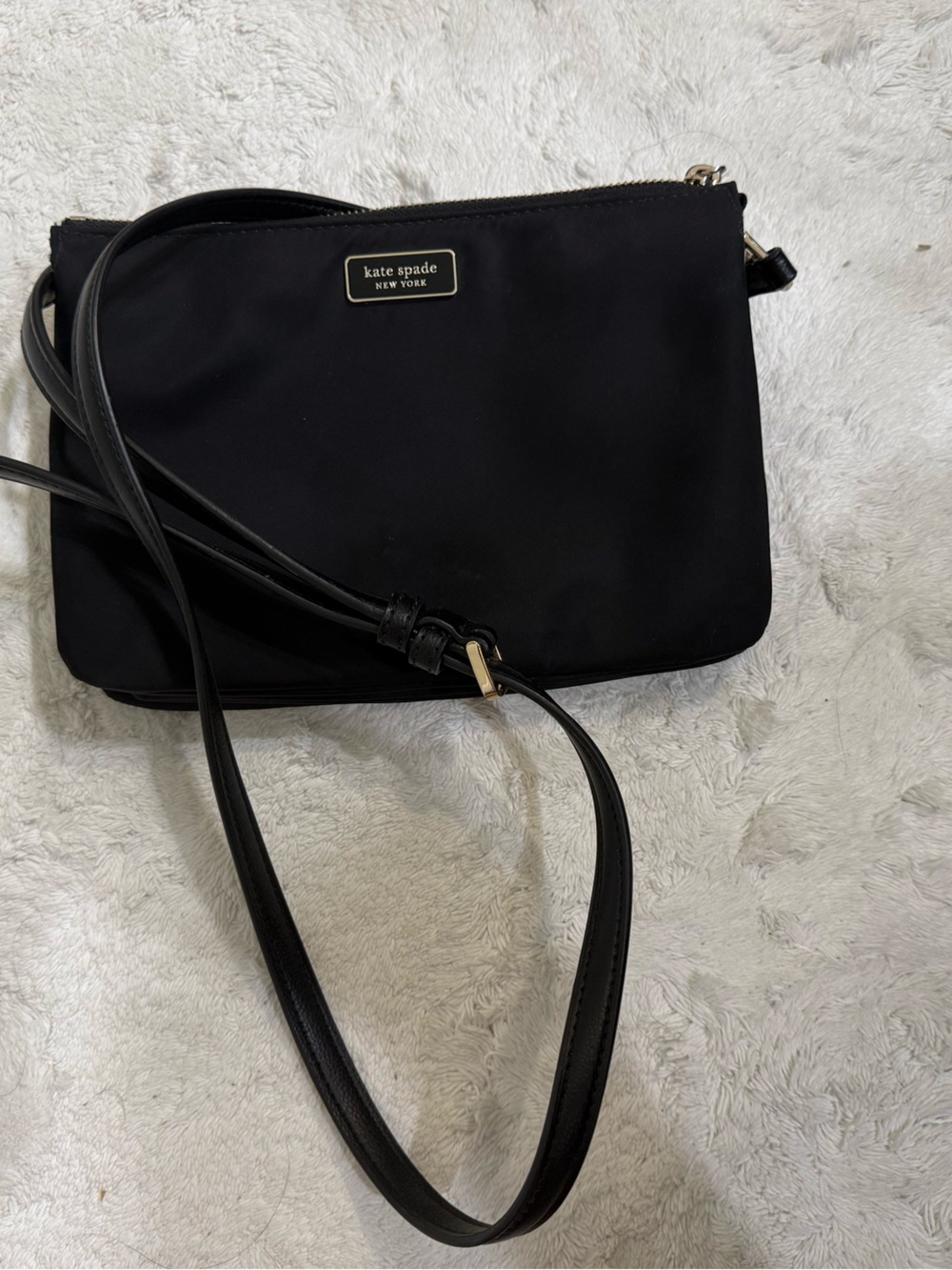 kate spade black nylon messenger crossbody